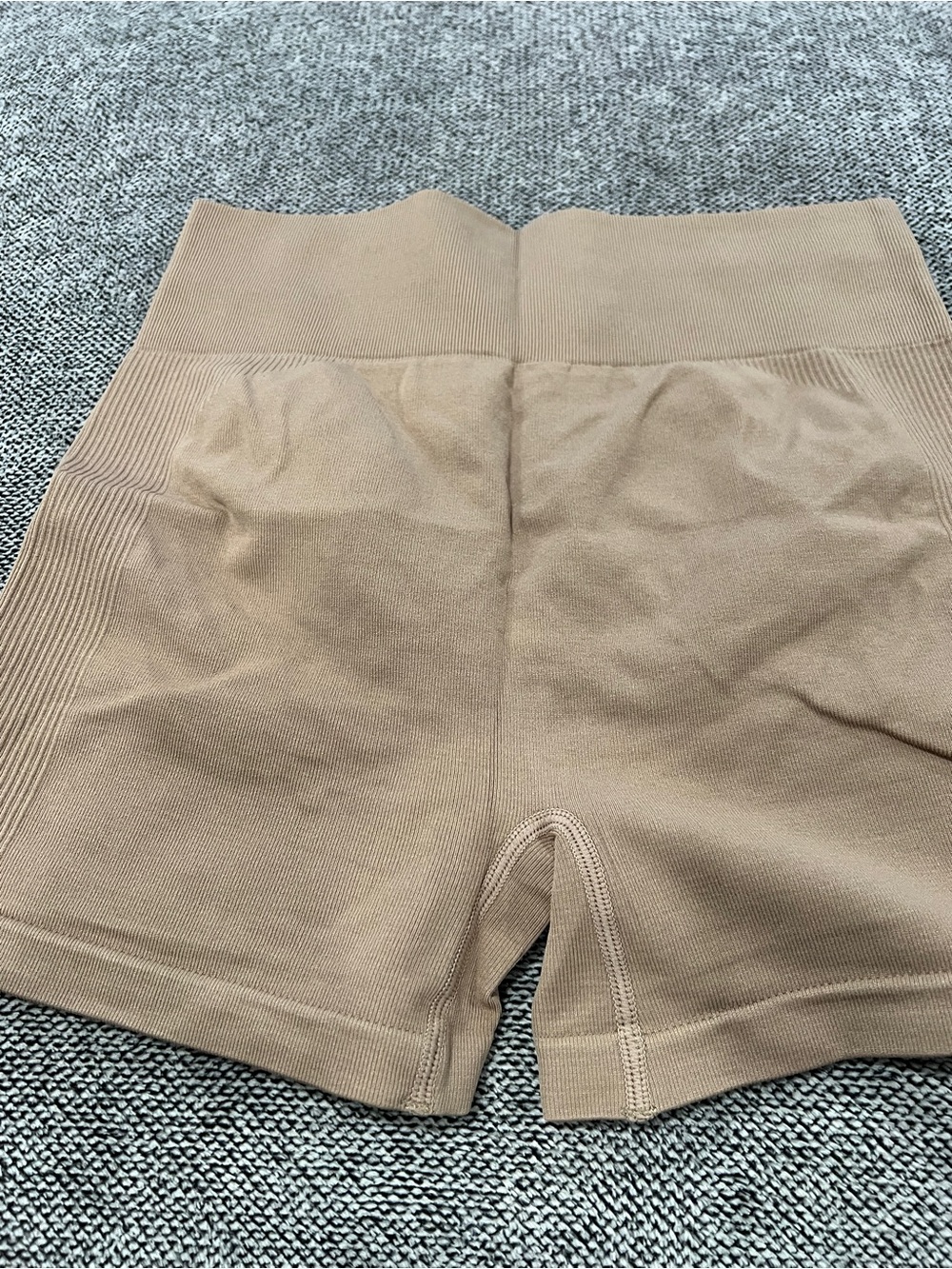 Women’s High Waist Yoga Shorts Butt Lift Scrunch - Tan